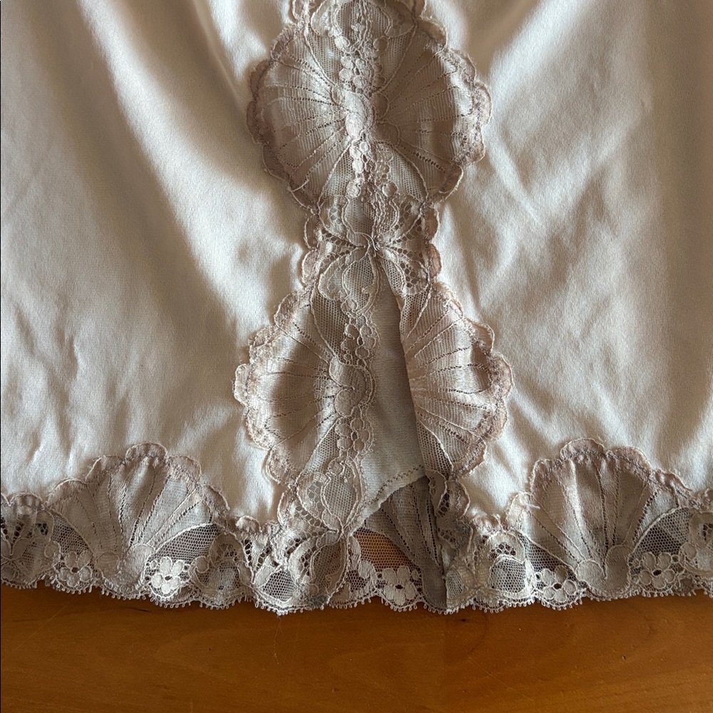Vintage 1960's Emilio Pucci For Formfit Rogers Ivory Brown Lace Half Slip - Picture 4 of 9